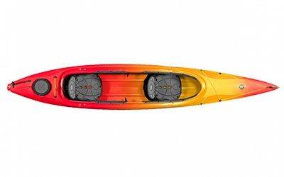 A double kayak with a white background